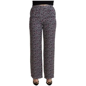 Michael Kors, Broeken, Dames, Zwart, S, Polyester, High Waist Straight Broeken