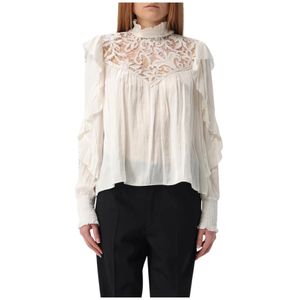 Isabel Marant, Blouses & Shirts, Dames, Beige, M, Elegant Ruffle Blouse