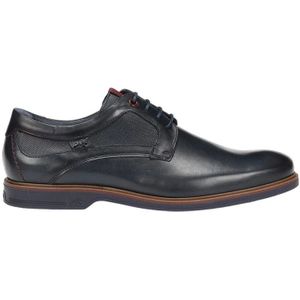 Fluchos, Schoenen, Heren, Blauw, 40 EU, Leer, Blauwe Leren Herenschoenen