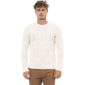 Alpha Studio, Truien, Heren, Beige, L, Wol, Elegante Beige Wol Kasjmier Trui