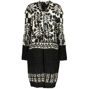Desigual, Truien, Dames, Zwart, S, Zwarte Damesjas Lange Mouwen Contrastdetails