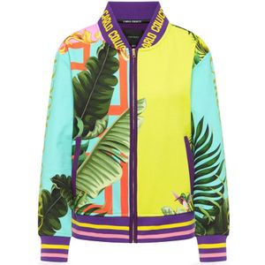 Carlo Colucci, Sweatshirts & Hoodies, Dames, Veelkleurig, S, Unieke Zip-Through Sweatshirt voor Vrouwen