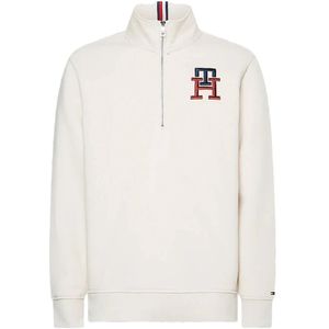 Tommy Hilfiger, Sweatshirts & Hoodies, Heren, Wit, 2Xl, Tommy Hilfiger T-shirt lange mouw