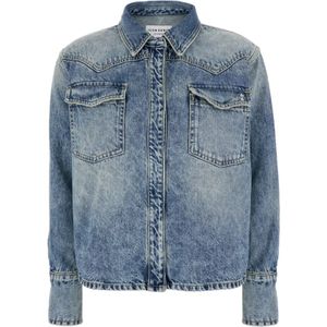 Icon Denim, Blouses & Shirts, Dames, Blauw, M, Denim, Blauw Denim Overhemd Regular Fit