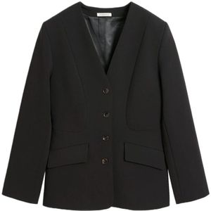 By Malene Birger, Jassen, Dames, Zwart, S, Collarless Blazer