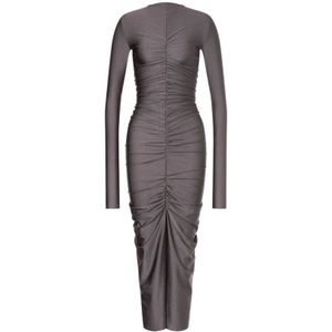 Philosophy di Lorenzo Serafini, Kleedjes, Dames, Grijs, L, Gedrapeerde midi-jurk