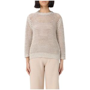 Fabiana Filippi, Truien, Dames, Wit, S, Witte Gebreide Pullover Sweater