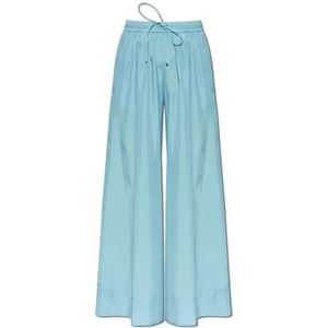 Forte Forte, Broeken, Dames, Blauw, L, Zijden loszittende broek