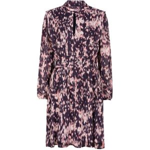 Dante 6, Kleedjes, Dames, Roze, S, Chiffon, Bedrukte Jurk in Crinkle Optic Ecovero Viscose Chiffon ()