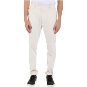 Hugo Boss, Broeken, Heren, Beige, S, Polyester, Broek van technische stof met verborgen sluiting