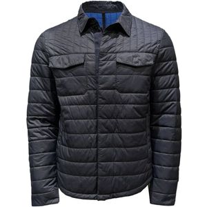 Incotex, Jassen, Heren, Blauw, L, Polyester, Montero Gewatteerd Overshirt