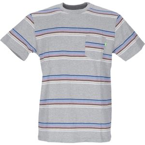 Huf, Tops, Heren, Grijs, L, Katoen, Zak Tee Grijs Heather Strepen