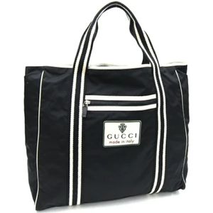 Gucci Vintage, Pre-owned, Dames, Zwart, ONE Size, Leer, Pre-owned Canvas gucci-bags