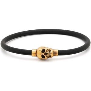 Alexander McQueen, Accessoires, Heren, Zwart, M, Stijlvolle zwarte schedelarmband