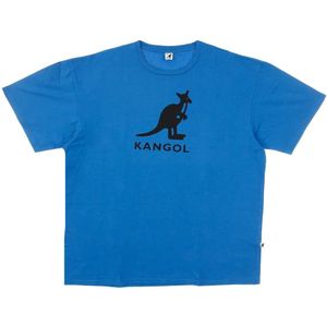Kangol, Tops, Heren, Blauw, M, Katoen, Blauw/zwart heren T-shirt Oversized pasvorm