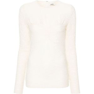 Isabel Marant, Tops, Dames, Beige, L, Katoen, Floride Jacquard Top