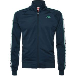 Kappa, Sweatshirts & Hoodies, Heren, Blauw, M, Blauwe Slim Fit Sweatshirt met volledige rits