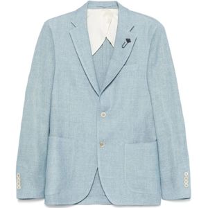 Lardini, Jassen, Heren, Blauw, M, Wol, Lichtblauwe Jas Buitenkleding