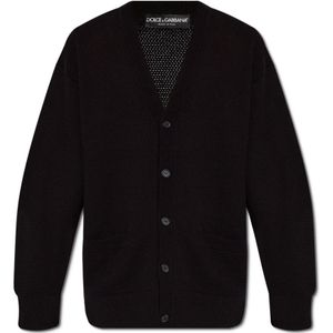 Dolce & Gabbana, Truien, Heren, Zwart, L, Katoen, Geknoopte vest