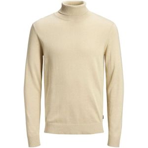 Jack & Jones, Truien, Heren, Beige, L, Katoen, Beige Coltrui Gebreide Trui