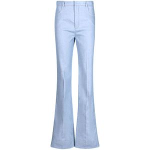 Saint Laurent, Jeans, Dames, Blauw, L, Denim, Lichtblauwe Flared Denim Jeans