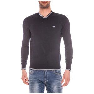 Armani Jeans, Truien, Heren, Blauw, 3Xl, Katoen, Stijlvolle Sweater Pullover
