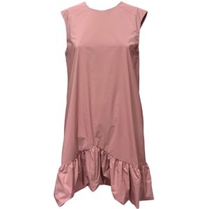 Essentiel Antwerp, Kleedjes, Dames, Roze, S, Polyester, Ruffle Mini Jurk met Gerimpelde Details
