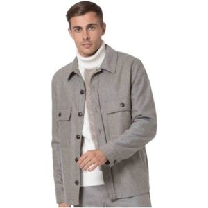 Jacob Cohën, Jassen, Heren, Grijs, L, Grijs Flanellen Overshirt