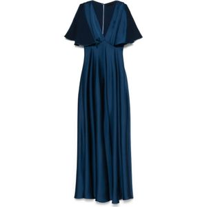 Liu Jo, Kleedjes, Dames, Blauw, L, Polyester, Blauwe Jurk