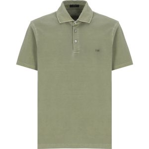 Fay, Tops, Heren, Groen, L, Klassieke Polo Shirt