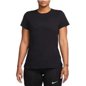 Nike, Tops, Dames, Zwart, XL, Katoen, Klassieke Crew Neck T-shirt