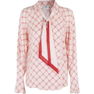 Elisabetta Franchi, Blouses & Shirts, Dames, Veelkleurig, S, Katoen, Stijlvolle Blouse