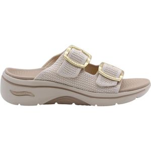 Skechers, Schoenen, Dames, Beige, 35 EU, Comfortabele Slipper Isla voor Vrouwen