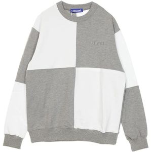 Usual, Sweatshirts & Hoodies, Heren, Grijs, L, Katoen, Lichtgewicht Crewneck Sweatshirt Wit/Grijs