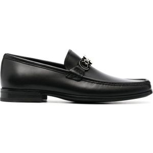 Salvatore Ferragamo, Schoenen, Heren, Zwart, 40 1/2 EU, Leer, Ballerina`s met Horsebit Detail