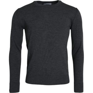 Dolce & Gabbana, Truien, Heren, Grijs, 2Xl, Wol, Donkergrijze Wol Crew Neck Sweater