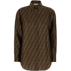 Fendi, Blouses & Shirts, Dames, Bruin, M, Stijlvolle Overhemden voor Mannen en Vrouwen