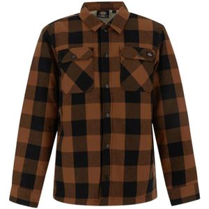 Dickies, Overhemden, Heren, Bruin, S, Katoen, Casual Overhemd