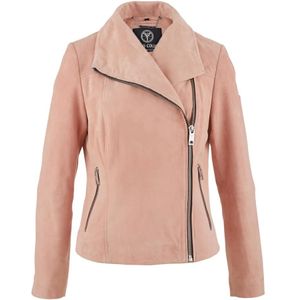 Carlo Colucci, Jassen, Dames, Roze, S, Zachte Velours Leren Jas Dal Bella