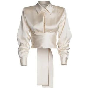 Nineminutes, Blouses & Shirts, Dames, Beige, S, Polyester, Polyester Overhemden