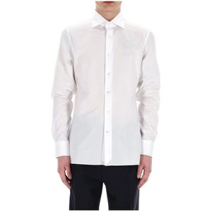 Ermenegildo Zegna, Overhemden, Heren, Wit, 4Xl, Katoen, Witte Katoenen Overhemd