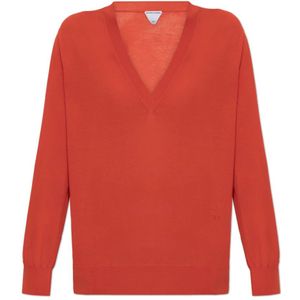Bottega Veneta, Truien, Dames, Rood, M, Cashmere Trui