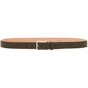 Biagini, Accessoires, Heren, Groen, 100 CM, Leer, Exotische Struisvogel Leren Riem