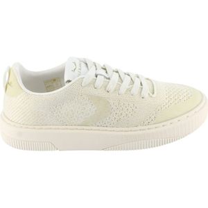 Voile Blanche, Schoenen, Dames, Wit, 40 EU, Leer, Witte Gebreide Sneakers voor Vrouwen