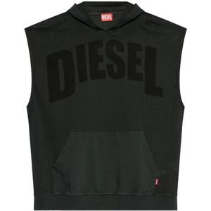 Diesel, Sweatshirts & Hoodies, Heren, Zwart, XL, Denim, Stijlvolle Denim Jeans voor Mannen
