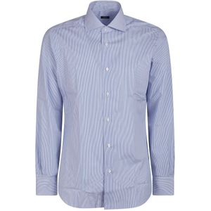 Barba Napoli, Overhemden, Heren, Blauw, 4Xl, Stijlvolle longsleeve shirt
