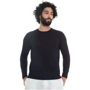 Hindustrie, Tops, Heren, Blauw, M, Katoen, Slim Fit Longsleeve Jersey T-shirt