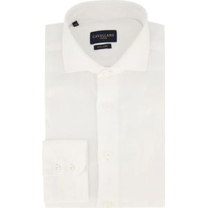 Cavallaro, Overhemden, Heren, Wit, 2Xl, Linnen, Wit Business Overhemd met Lange Mouwen