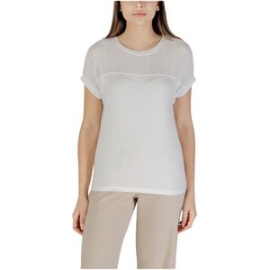 Street One, Tops, Dames, Wit, M, Gebreide Top met Textuur Yoke