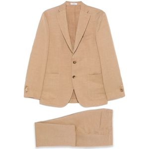 Boglioli, Pakken, Heren, Beige, L, Polyester, Stijlvol Zandkleurig Geklede Jurk met Sluiting